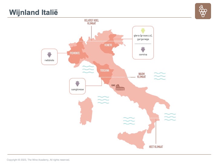 Italië - Wijnkaart Italië